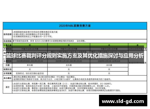 篮球比赛裁判评分规则实施方案及其优化措施探讨与应用分析